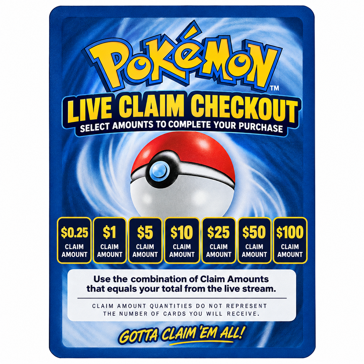 LIVE Claim Checkout – Trading Card Tokens